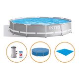 Piscina Intex 6.503 Litros Estrutural Armação Prism Com Filtro Capa E Forro