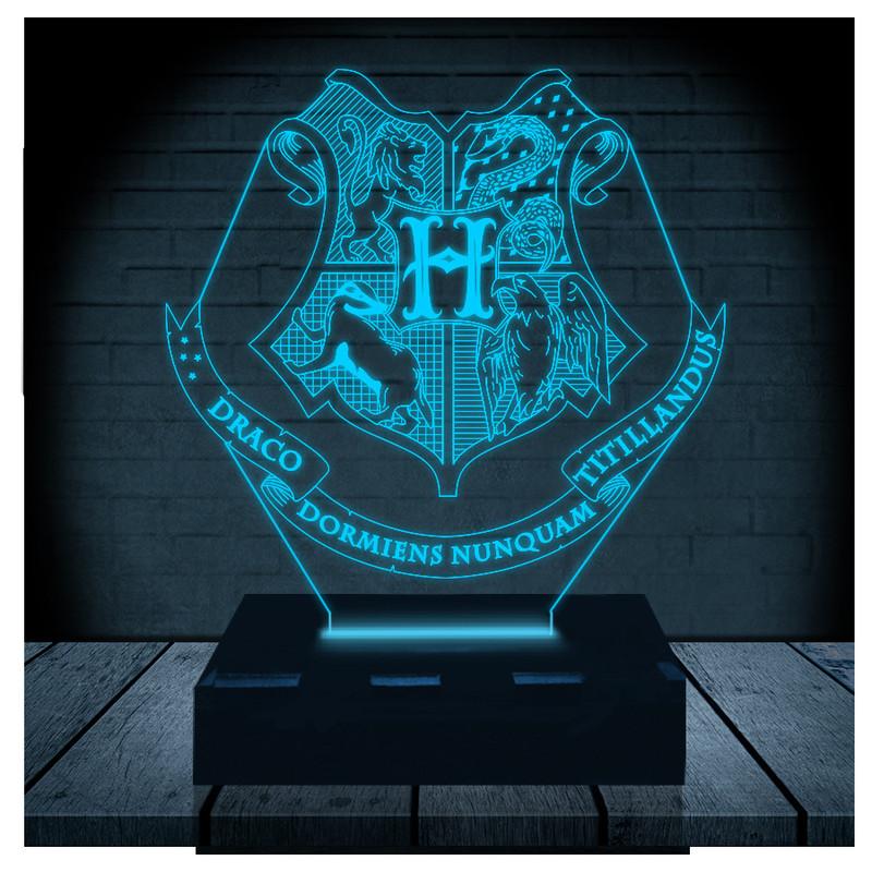 Luminária Led 3d Harry Potter Abajur 2 - Azul