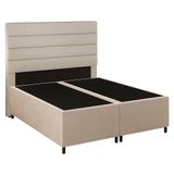 Cabeceira Com Base Cama Box Casal Queen 158x198 Bege/cru