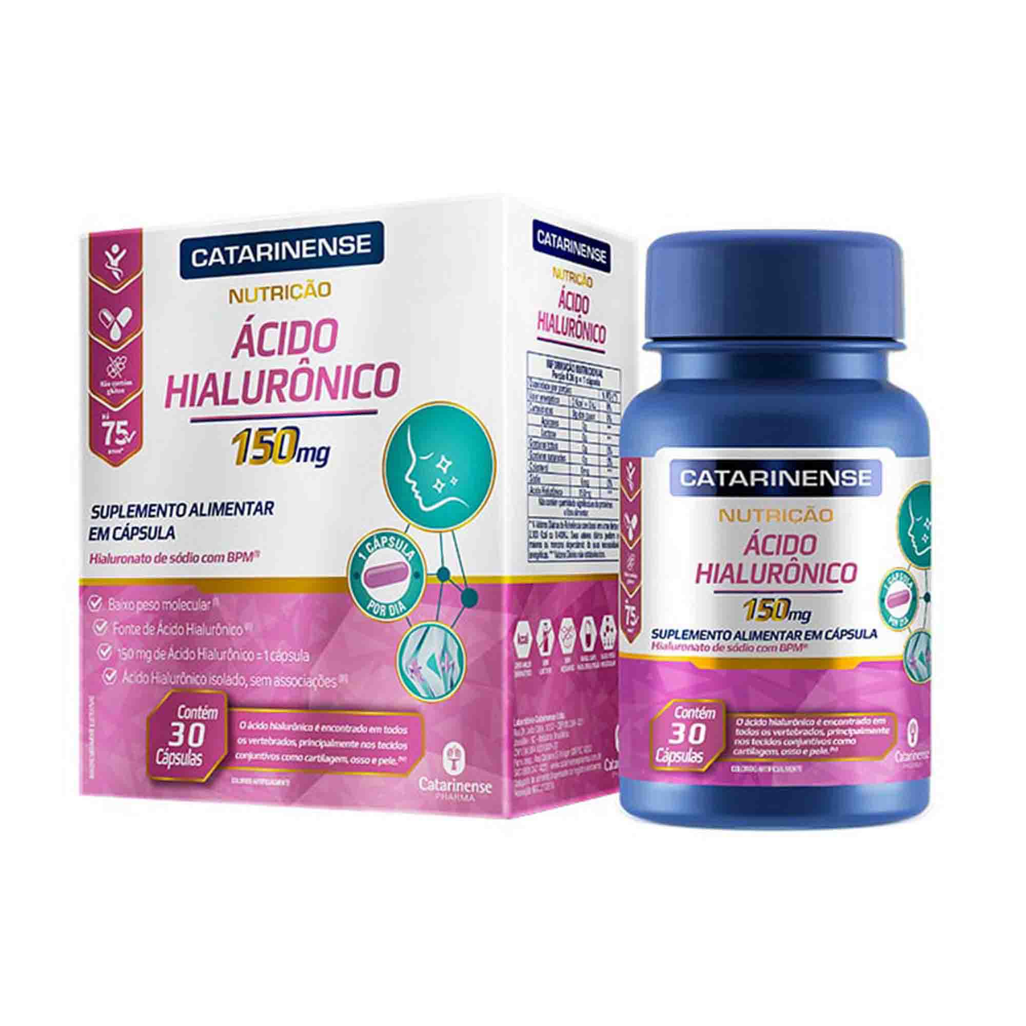 Ácido Hialurônico 150mg - 30 Cps Catarinense Pharma - Kit 1 Unidade