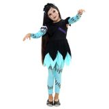 Fantasia Frankenstein Feminina Vestido Infantil Com Meias E Tiara - Halloween G