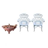 Kit Meu Jardim Lenheiro Canela 84cm + 02 Cadeiras