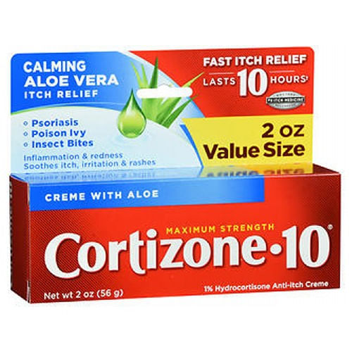 Creme Anti-coceira Cortizone-10 Com Aloe Cicatrizante Força Máxima 2 Oz Por Cortizone-10 (pacote Com 4)