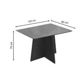 Mesa Kappesberg Lótus c/ Tampo c/ Vidro 120cm Freijó c/ Vidro Bronze