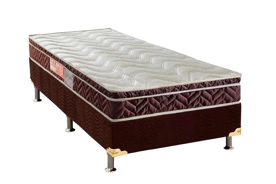 Conjunto Box-Colchão Paropas D33 17cm+Cama Universal Marrom Solteiro 88