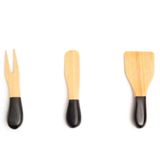 Kit De Utensílios De Bambu Para Queijos e Antepastos Oikos Preto