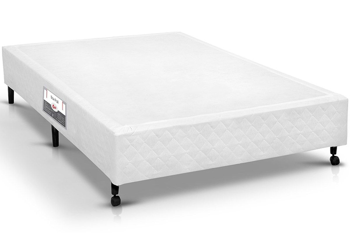 Cama Box Castor Poli Branco Casal - 1,28x1,88x0,23