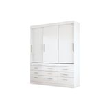 Guarda Roupa Santos Andirá Click 39 c/ 3 Portas Cor Branco/Branco