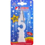 Vela De Aniversário  Número 5 Branca Junco