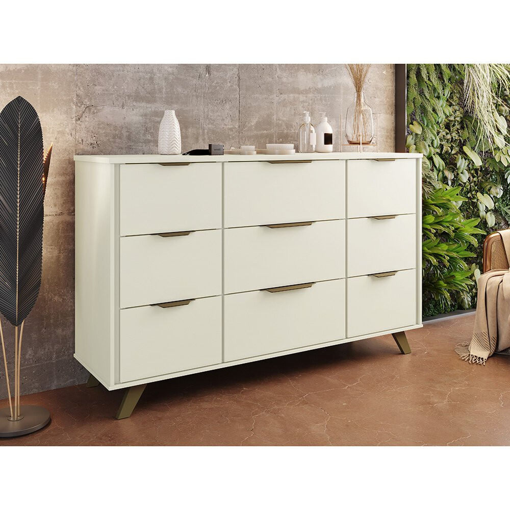 Cômoda Europa Olimpia 100 Em Mdf, 9 Gavetas Moveis Europa