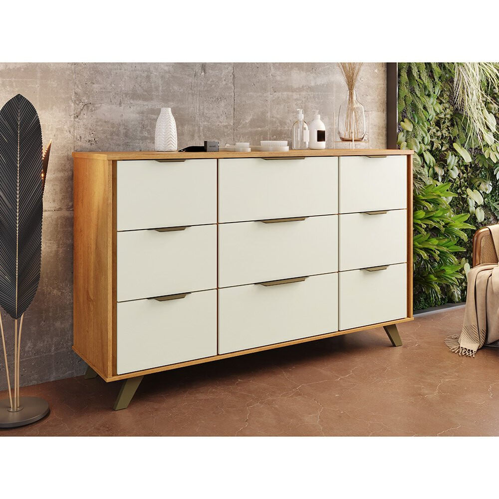 Cômoda Europa Olimpia 100 Em Mdf, 9 Gavetas Moveis Europa