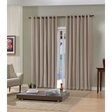 Cortina Duplex Lisa 3,00 X 1,70m Bella Janela Marrom Un