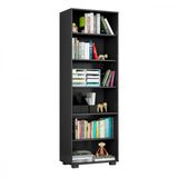 Estante para Livros 5 Prateleiras Office Móveis Leão Preto
