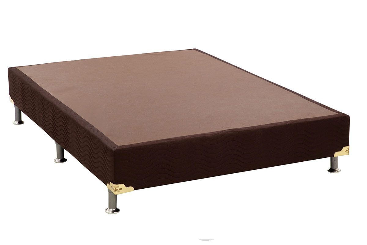 Cama Ortobom Box Base Nobuck Marrom 30 Queen - 1,58x1,98x0,30