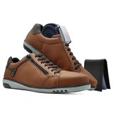 Sapatênis Sapato Tênis Casual Passeio Shopping Masculino Marrom Cinto Carteira Combo 717