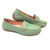 Mocassim Feminino Couro Casual Dia A Dia Conforto Leve Macio Verde 39
