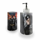 Kit Banh. Saboneteira + P.Escovas Porce.Batman 400ml (02)