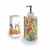 Kit Banh. Saboneteira + P.Escovas Porce.Cartoon 400ml (01)