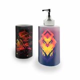 Kit Banh. Saboneteira + P.Escovas Porce.Arte 400ml (01)