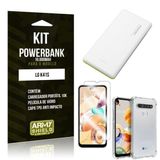 Carregador Portátil 10.000Mah LG K41s + Capinha + Película Vidro - Armyshield