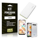 Carregador Portátil 5.000mah LG K41s + Capinha + Película Vidro - Armyshield