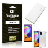 Carregador Portátil 5.000mah Galaxy A31 + Capinha + Película Vidro - Armyshield