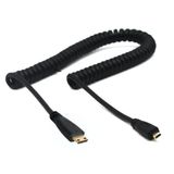 Cabo Espiral Mini-HDMI x Micro-HDMI 2.0 4K HD de 25cm