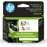 Cartucho De Tinta De Alto Rendimento Hp 67xl Tri-color Original | Trabalha Com Hp Deskjet 1255, 2700, Série 4100, Hp Envy 6000, Série 6400 | Elegível