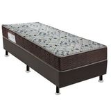 Conjunto Cama Box Colchão Iso D45 Solteirão  Ortobom Marrom/branco
