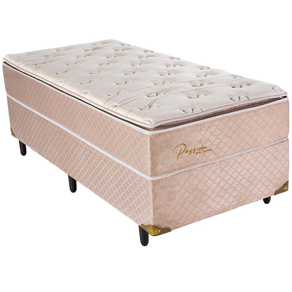 Cama Box Solteiro Biflex Passione Com Pillow Top E Molas Pocket 72 X 88 X 188cm