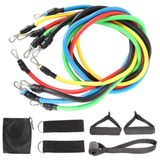 Kit Extensor 5 Elasticos Academia Exercicio em Casa 11 Peças Tonificaçao Pilates Abdominal Tubing