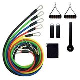 Kit 5 Elasticos 11 Peças Extensor Tubing Academia Exercicio Em Casa Abdominal Pilates Tonificaçao