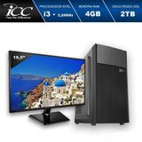 COMPUTADOR DESKTOP ICC IV2343SM19 INTEL CORE I3 3.20 GHZ 4GB HD 2TB HDMI FULL HD MONITOR LED 19,5