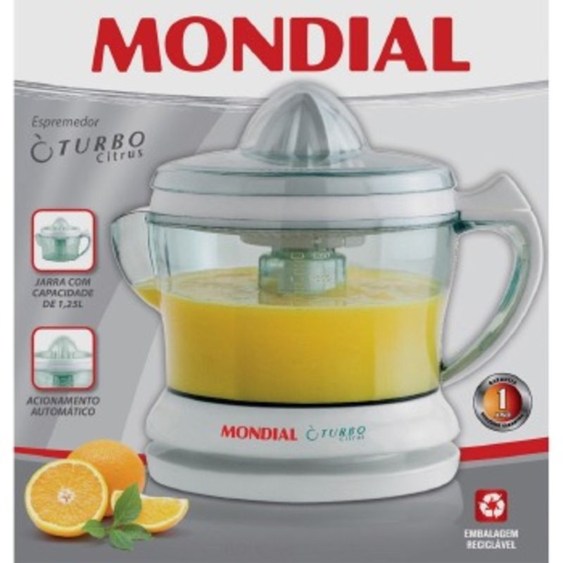 Espremedor Mondial Turbo Citrus Branco 25w E01 110v