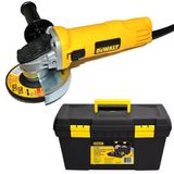 Esmerilhadeira Angular 4.1/2 POL 800W DWE 4020 DEWALT + Caixa Plástica p/ Ferramentas 19 POL STANLEY