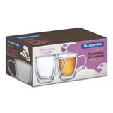 Jg. Xícaras Em Vidro P/ Chá/cappuccino 2pcs Tramontina