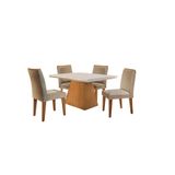 Conjunto Mesa Quadrada Luna 4 Cadeiras Lunara Rufato Móveis