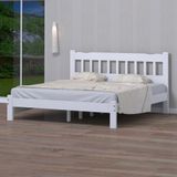 Cama King Size Madeira Maciça Branco Pérola Nemargi