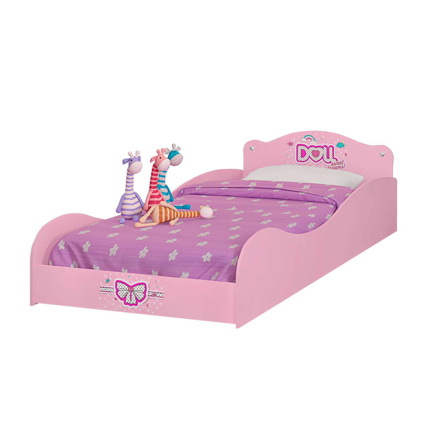 Cama Infantil De Solteiro Boneca Doll Diversão Menina Rosa