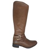 Bota Feminina Salto Montaria Couro Legítimo Cor Marrom Scarpatti Ref. 1312