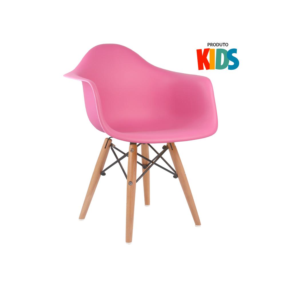 Cadeira Infantil Eames Junior Com Apoio De Braços - Kids - Rosa