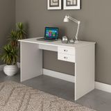 Escrivaninha Mesa Para Computador Home Office 117 Cm 2 Gavetas Escritório Branco