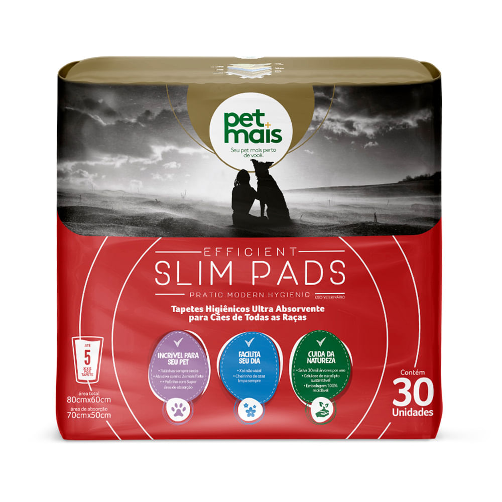 Tapete Higiênico Petmais Slim Pads Para Cães - 30 Unidades