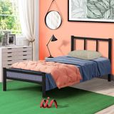 Cama De Ferro Tubular Solteiro 78 Resistente Laís Preto Primoart