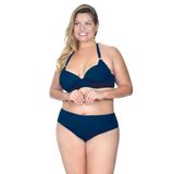 Top Plus Size Meia Taça Drapeado Agridoce Marinho