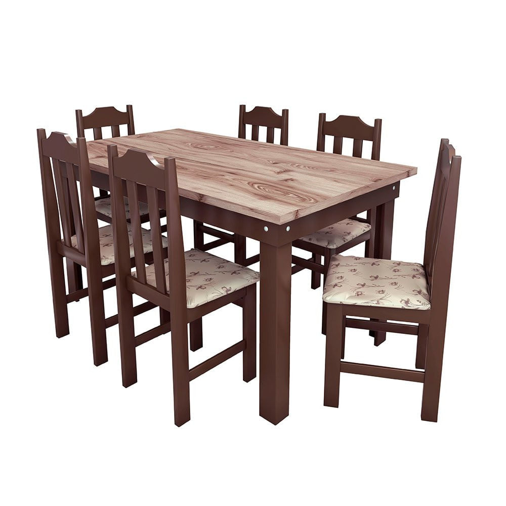 Conjunto Mesa Com 6 Cadeiras Pop Talismã Hrebos