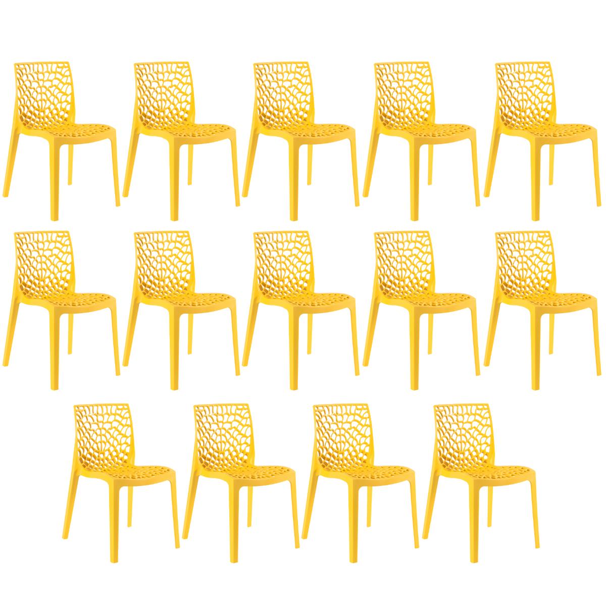 Kit - 14 X Cadeiras Gruvyer - Amarelo