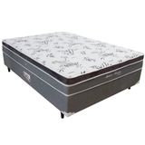 Cama Box Conjugada Casal Nature Bambu Com Pillow Inn E Molas Bonnel 56x138x188cm Herval