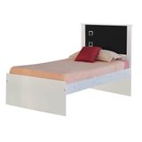 Cama Solteiro Reino Branco/preto