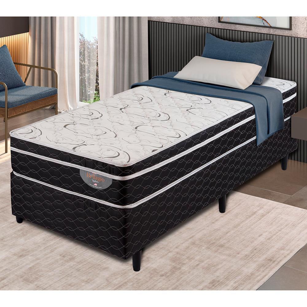 Cama Box Solteiro Apolo Spuma Bellagio Com Molas Superlastic 62x96x203cm